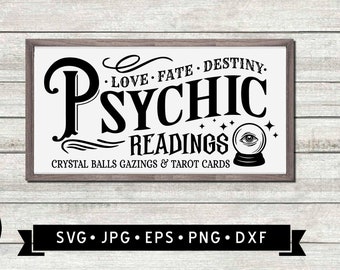 Lectures psychiques d’Halloween SVG, Halloween Sign DIY, Palm Reading SVG, Fortune Teller Sign, vintage Halloween Sign, Cricut, Téléchargement numérique