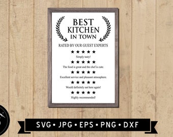 Letrero de cocina divertido SVG, Letrero de reseña de cocina, "El chef es adorable" imprimible, Letrero de pared para cocina DIY, Letrero "Come aquí otra vez", Cricut, Descarga digital