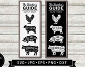 Butcher 39 s Guide SVG, Cuts of Meat Chart Sign SVG, Farmhouse Kitchen Wall Art svg, Vintage Restaurant Sign svg, Beef Cut, Digital Download