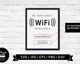 Be Our Guest Wifi Available SVG, WiFi Wall Sign svg, Wifi Password Sign, Wifi Sign, Wifi Network Sign, Wifi Symbol, Cricut, Instant Download