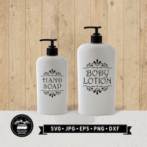 Vintage handzeep, Body Lotion Labels SVG, Decal, Labels, Vintage Canisters Decal Labels, SVG, Cricut File, Instant Download