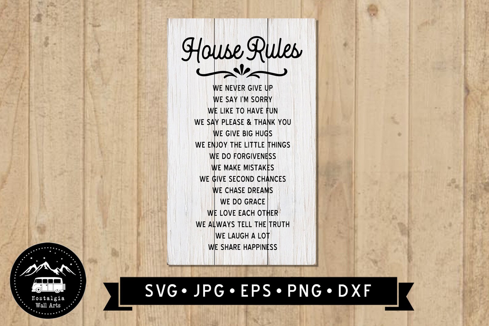 Vintage House Rules Sign SVG Vintage Farmhouse House Rules - Etsy