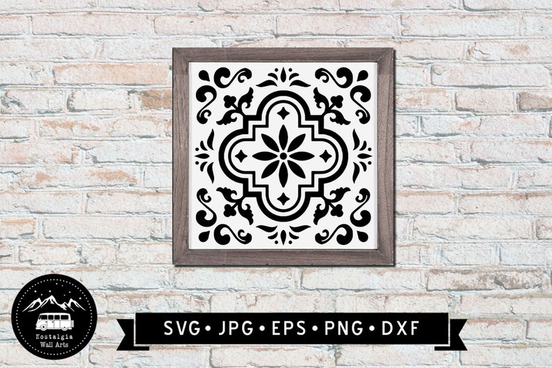 Moroccan Tile Pattern SVG, Farmhouse Tile SVG, Pillow Designs, Geometric Pattern svg, Cricut, Silhouette File, Cricut, DIgital Download image 1