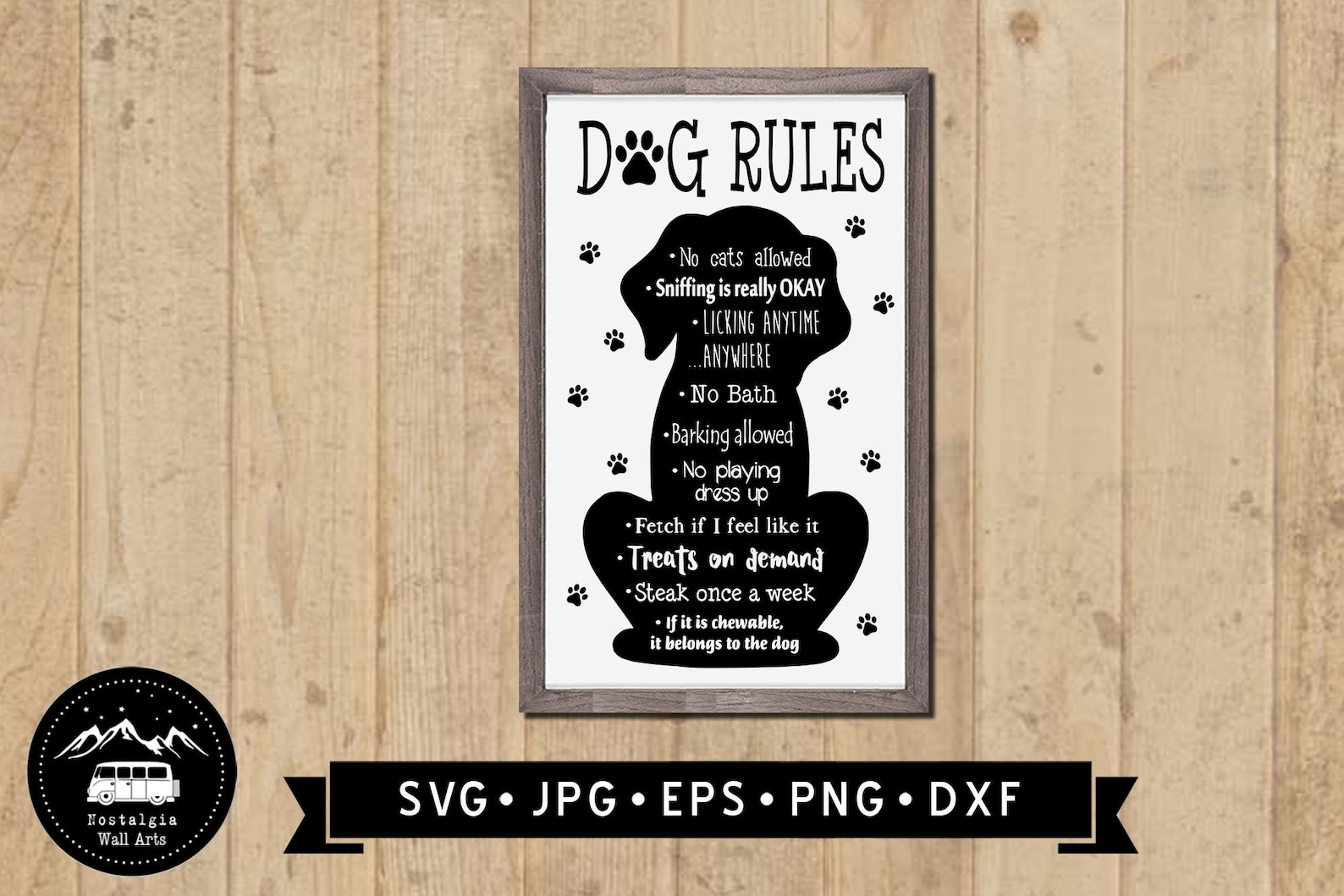 Funny Dog Rules SVG Funny Pet Sign Svg Dog Silhouette Paws Etsy Hong Kong