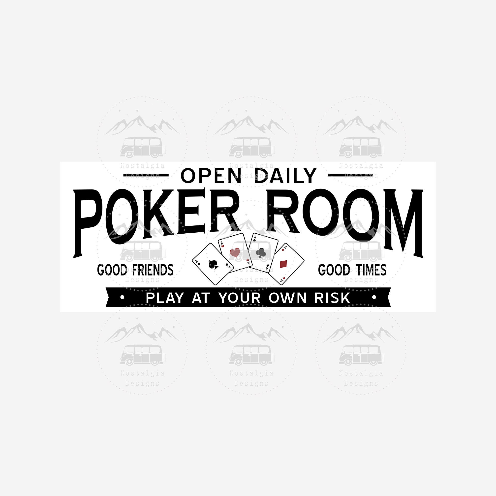 Poker Rigged Sign Poker Room Sign SVG, Play at Your Own Risk SVG, Poker Player Gift ...