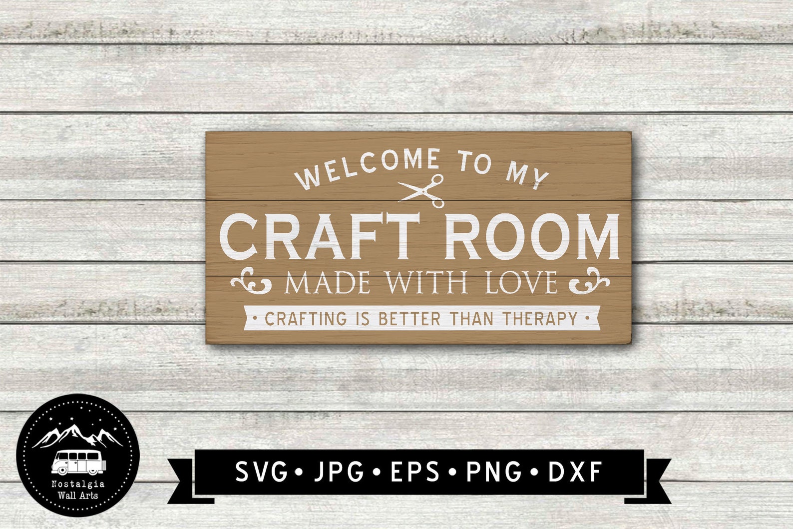 Welcome to My Craft Room Sign SVG Made With Love Vintage - Etsy