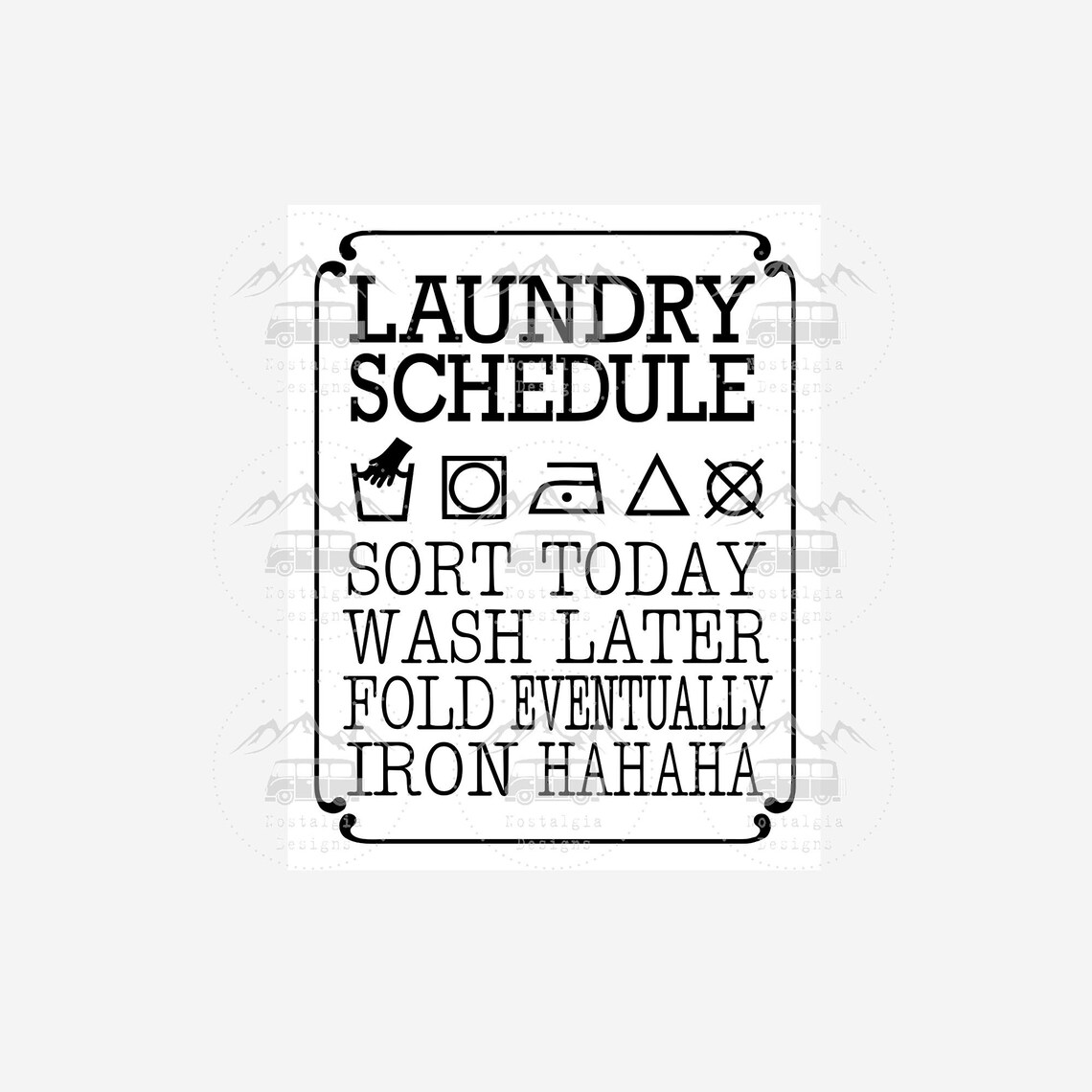 Laundry Schedule SVG Laundry Art SVG Vintage Sign SVG Etsy