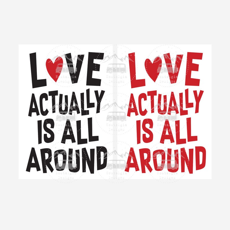 Love Actually is All Around Sign SVG, Retro Love Svg, Modern Home Sign ...