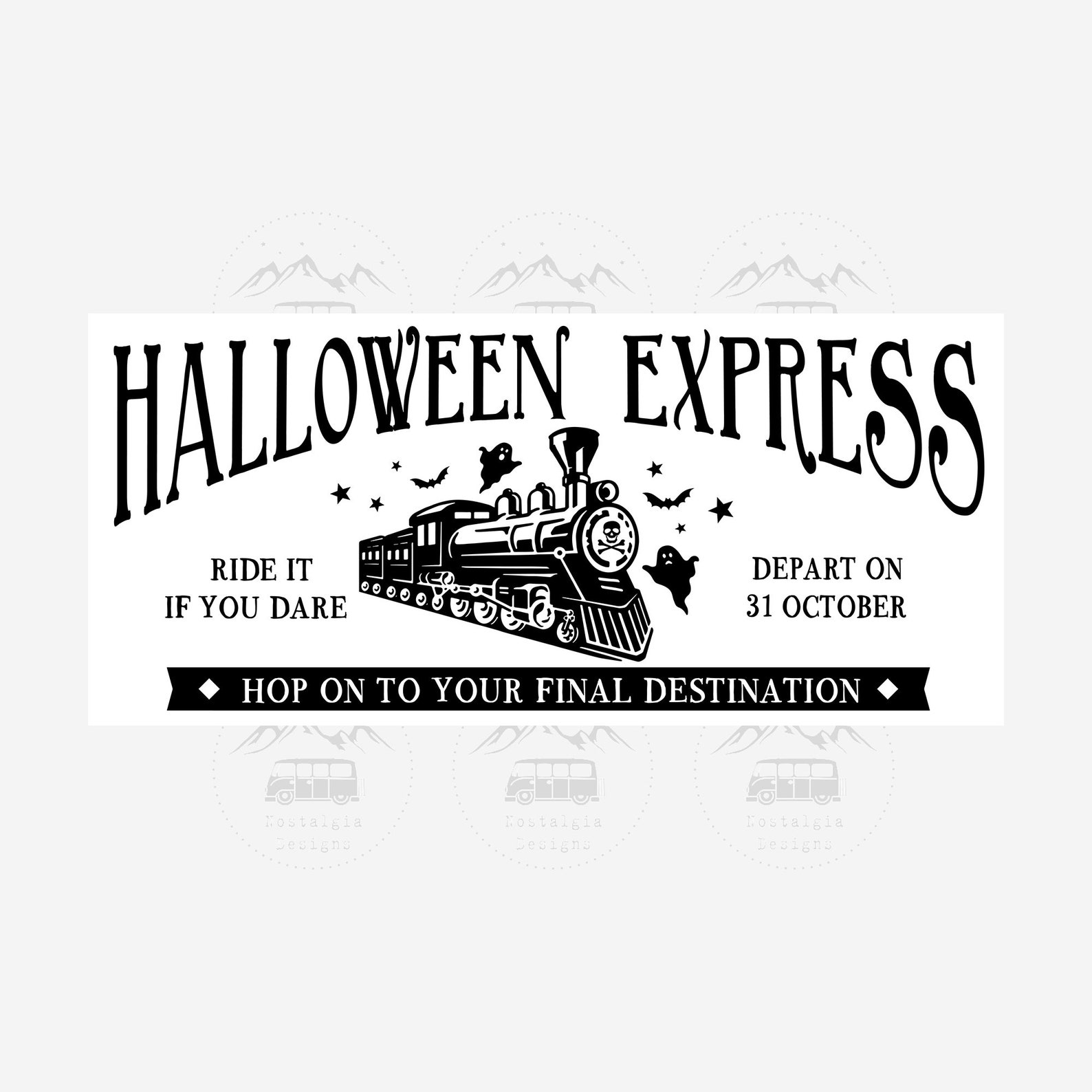 Halloween Express Train Sign SVG Funny Halloween Sign Train Etsy