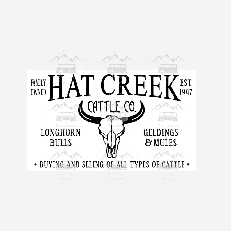 Hat Creek Cattle Company Svg Vintage Farmhouse Ranch Sign Etsy