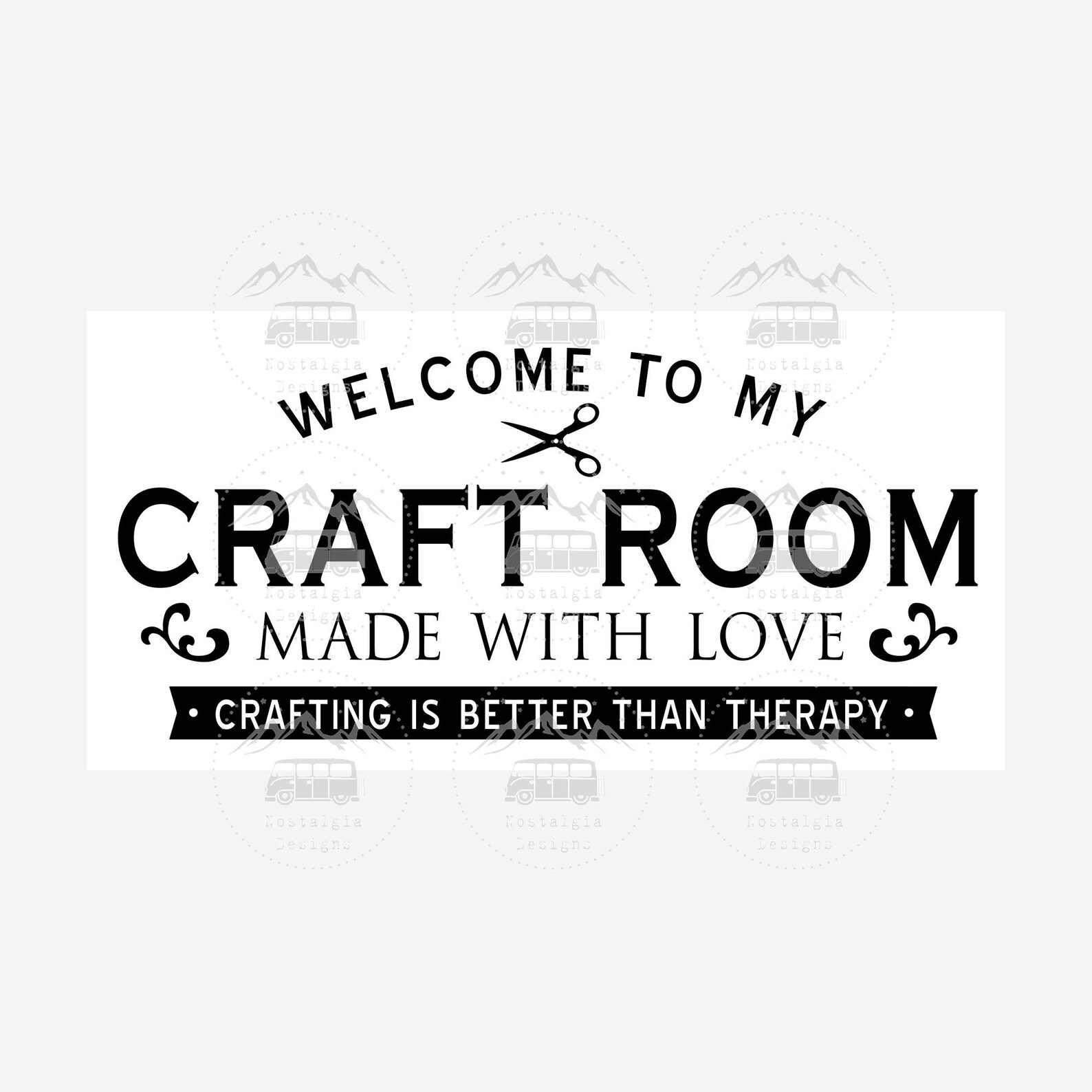 Welcome to My Craft Room Sign SVG Made With Love Vintage - Etsy