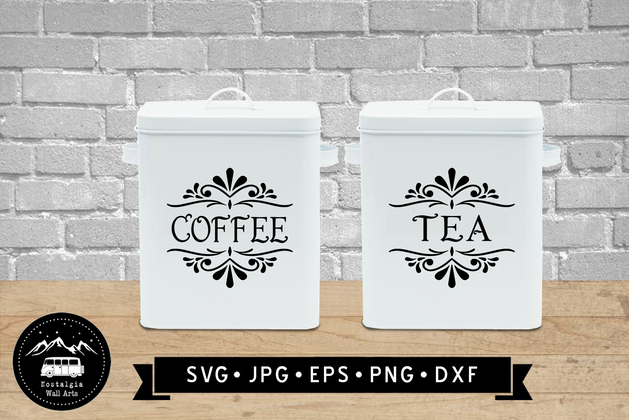 Coffee Tea Flour Sugar SVG for Canisters Vintage Farmhouse Etsy UK