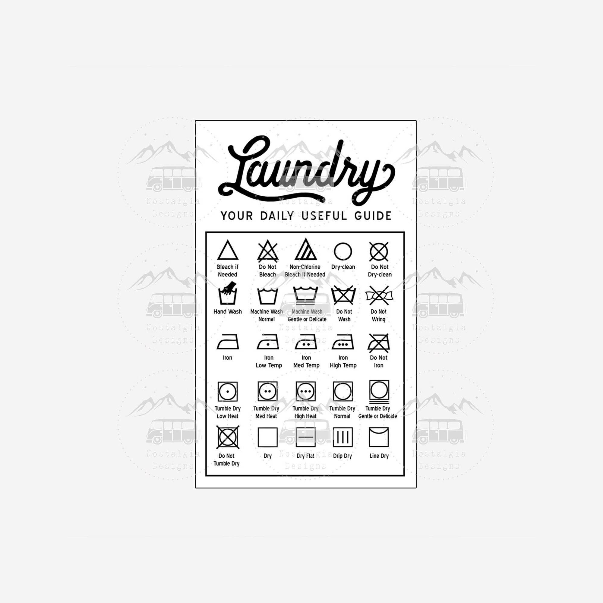 Laundry Symbols Guide SVG Laundry Wall Sign SVG Laundry Etsy Hong Kong