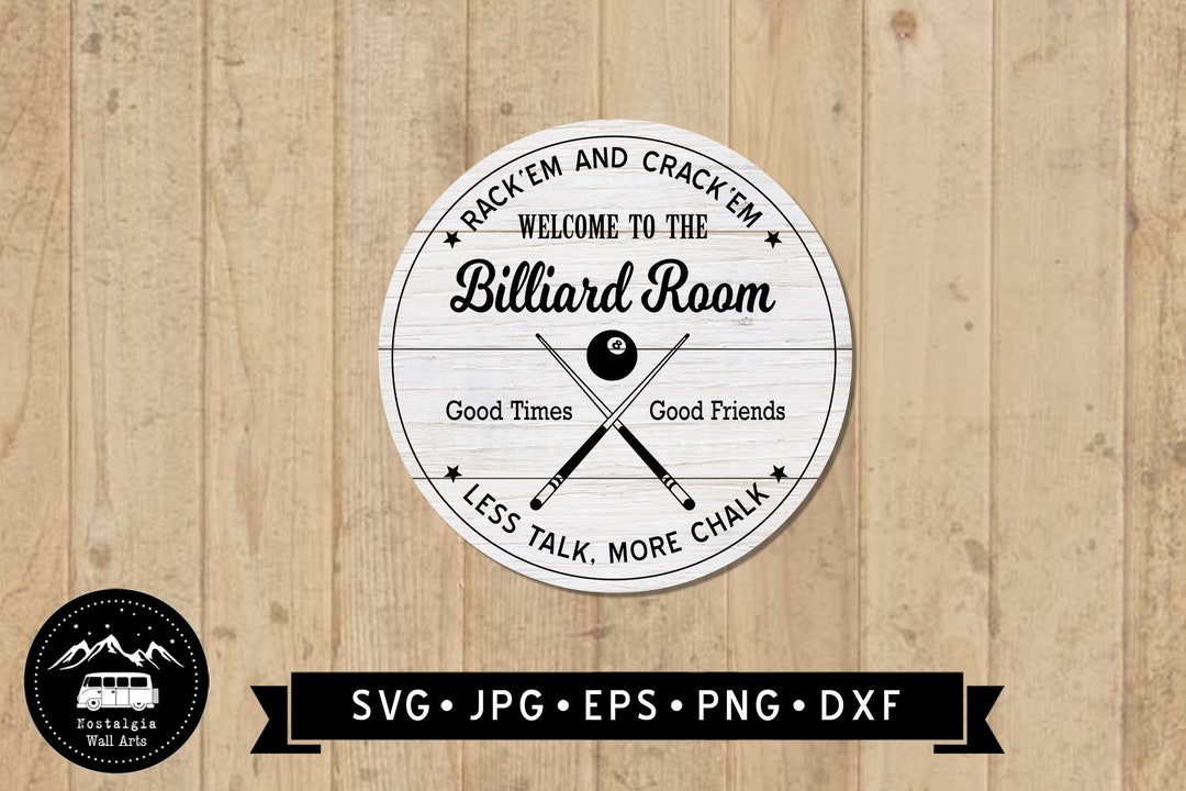 to the Billiard Room Sign SVG, Round Billiard Sign, Pool Hall