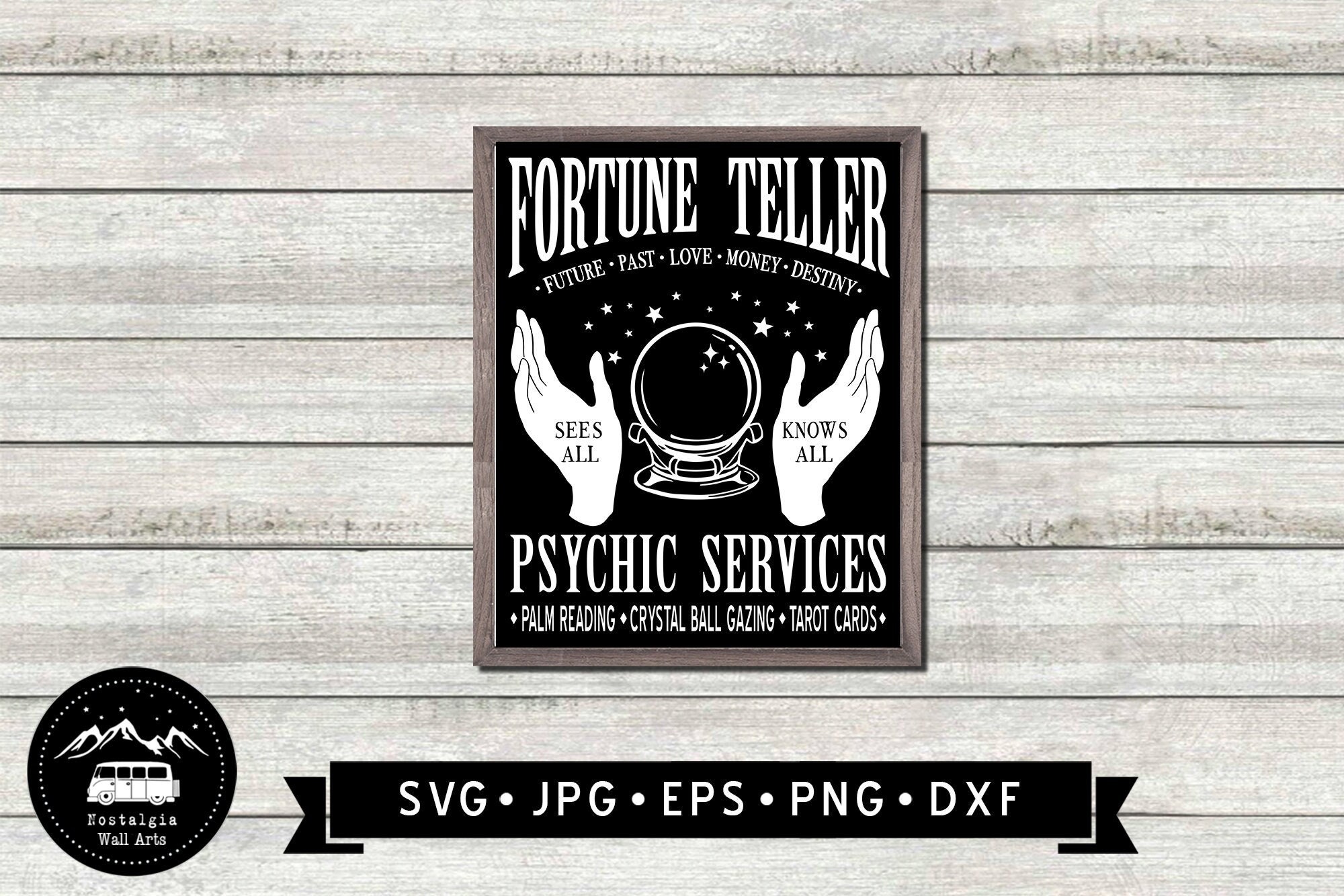 Fortune Teller Sign SVG Psychic Services SVG Vintage Etsy