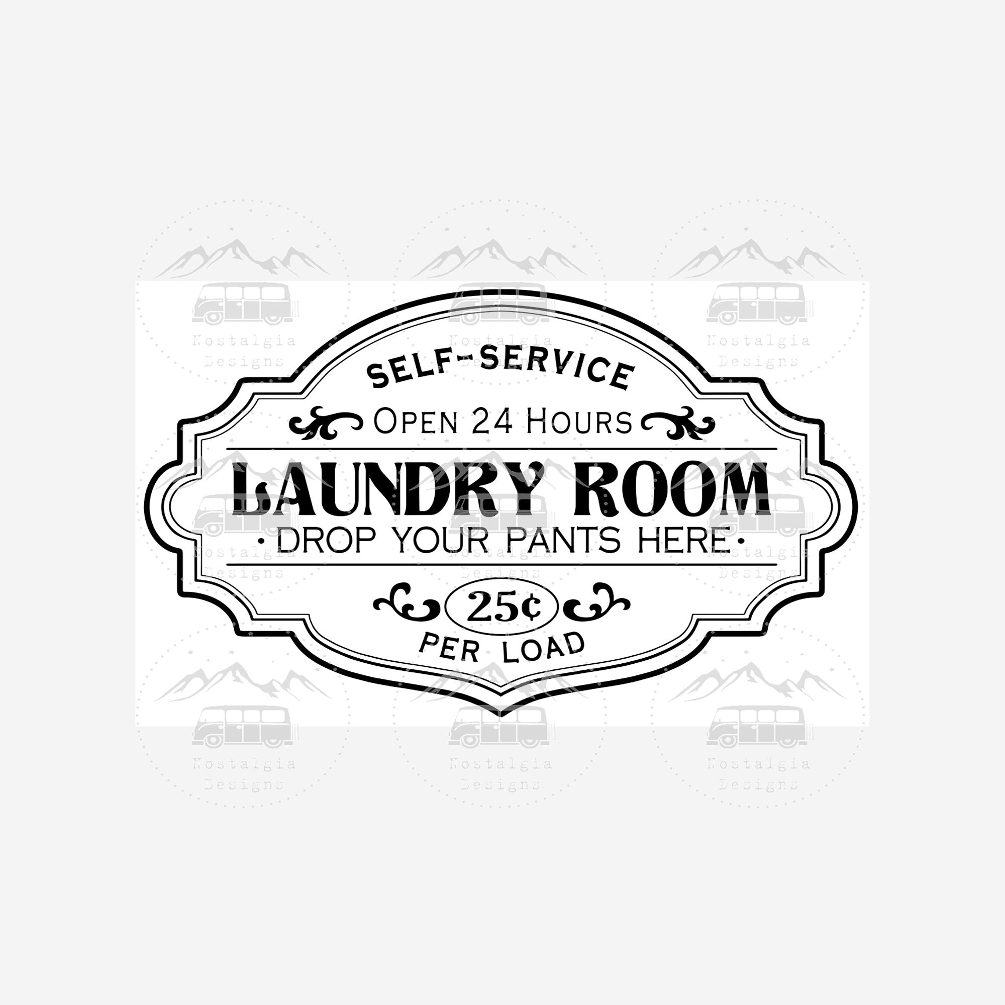 Self-service Laundry Room SVG Laundry Art SVG Vintage Sign - Etsy