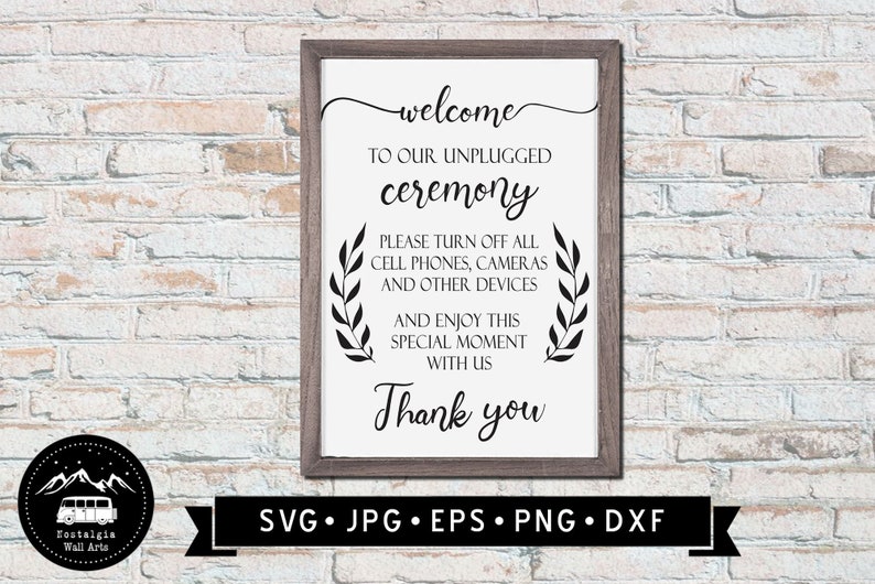 Free Free 263 Unplugged Wedding Sign Svg SVG PNG EPS DXF File