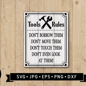 Garage Tools Rule Sign SVG, Funny Garage Sign SVG, Garage Printable ...