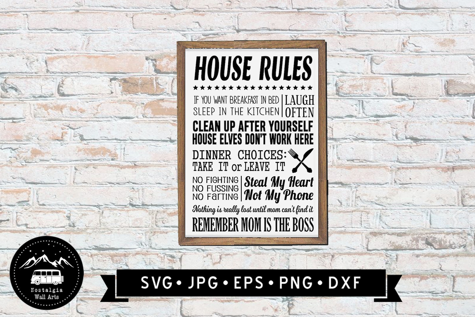 Funny House Rules Sign SVG House Warming Gift Funny Wall - Etsy