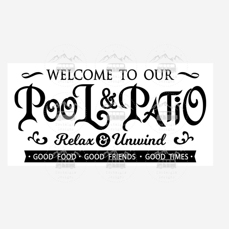 to Our Pool and Patio Sign SVG Vintage Patio Sign Etsy