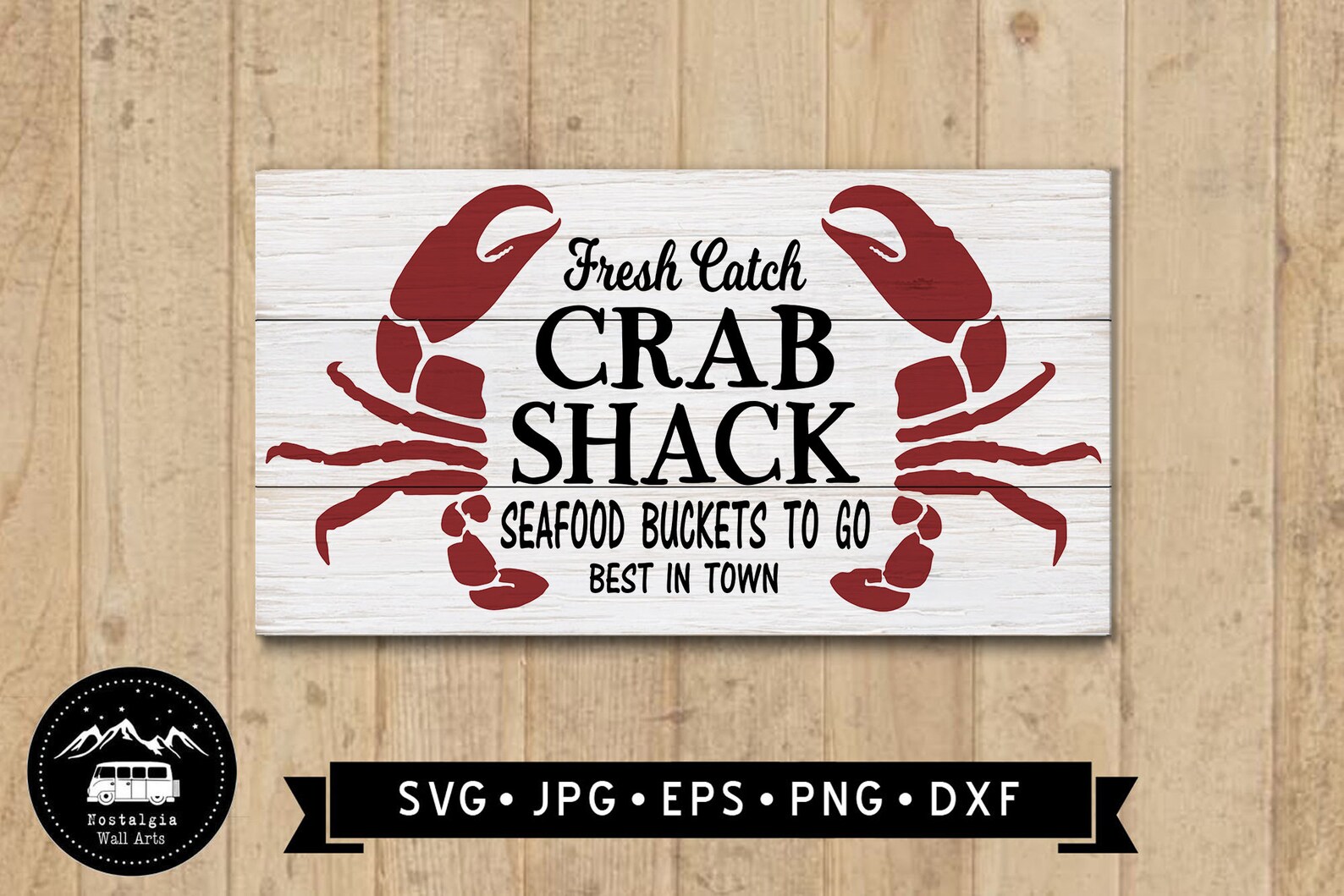 Crab Shack Wall Sign Seafood Art Svg Vintage Restaurant Sign | Etsy