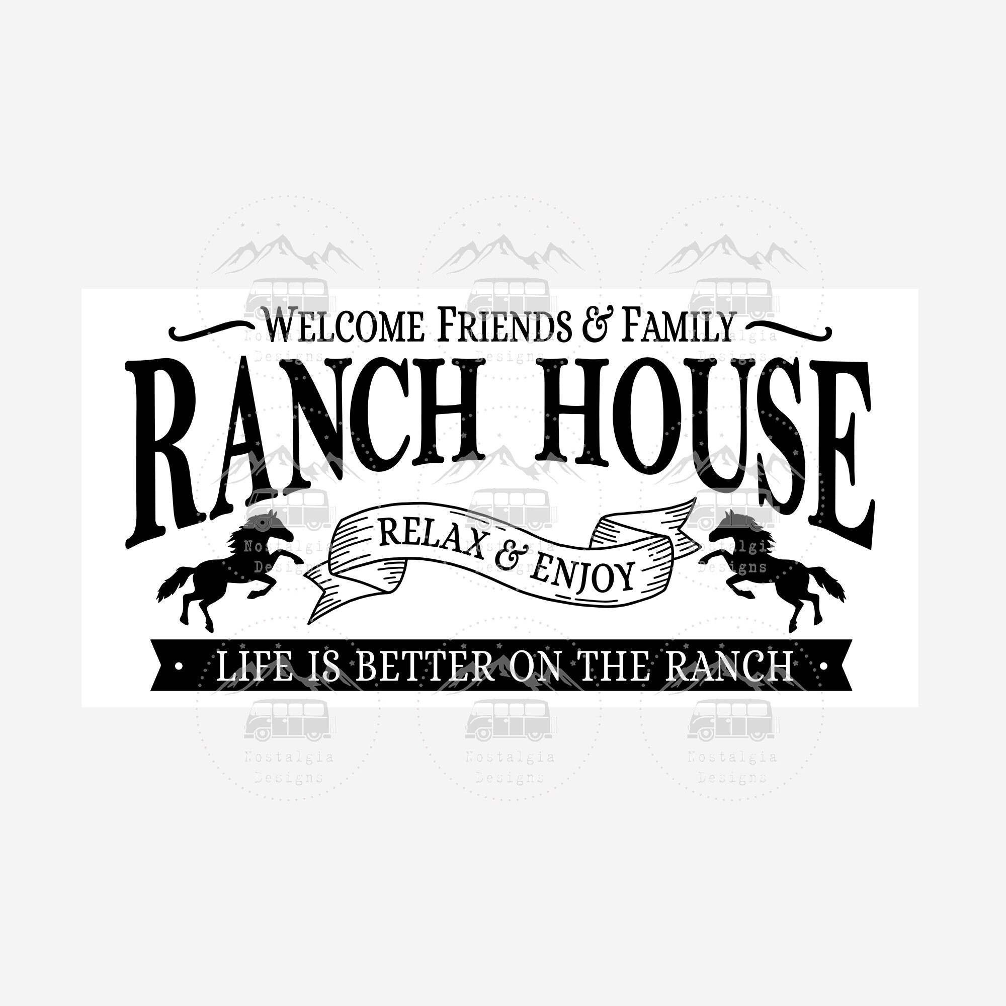 Ranch House Sign SVG, Horse Ranch House Printable, Ranch Welcome Sign ...