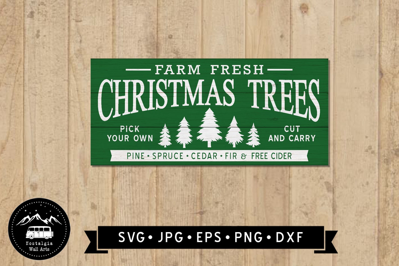 Farm Fresh Christmas Trees Sign SVG Tree Farm SVG Vintage Etsy