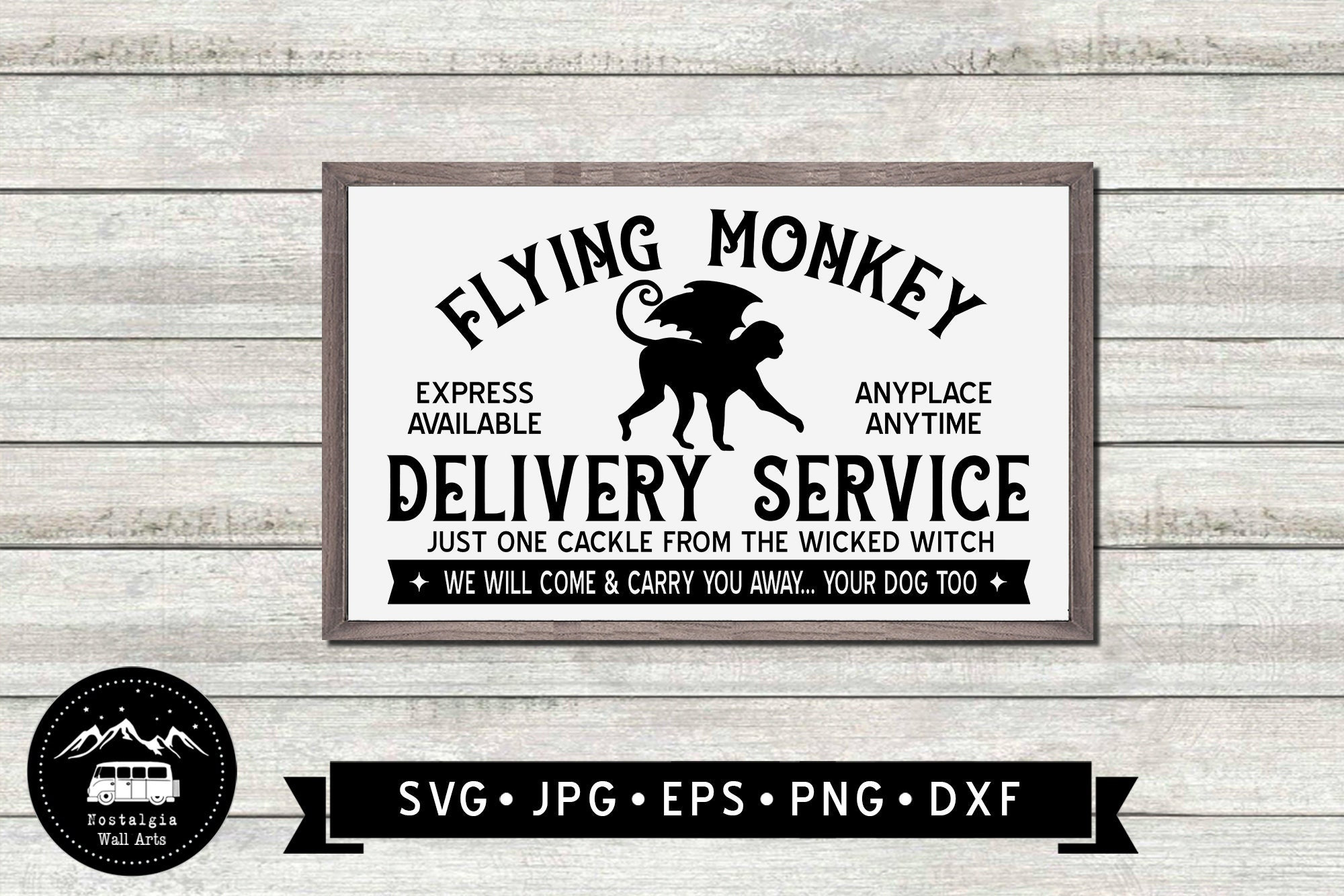 Flying Monkey Delivery Service SVG, Hallowwen Sign DIY, Halloween Printable, Funny Halloween SVG, Flying Monkey Graphic, Cricut, Digital