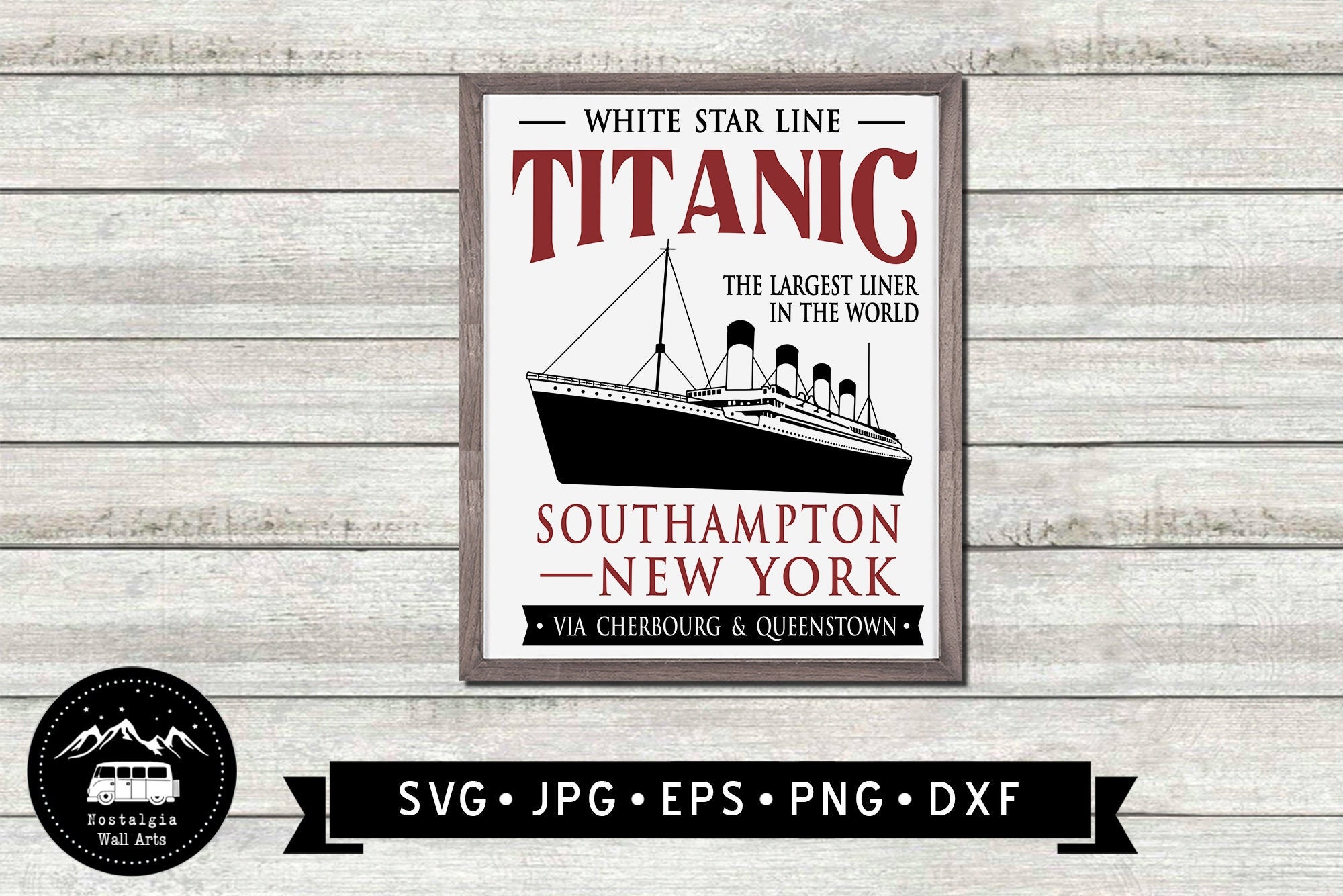Vintage Titanic Sign SVG, White Star Line Titanic Ship Graphic, Titanic Poster, Vintage Ship SVG, Titanic SVG, Cricut, Digital Download