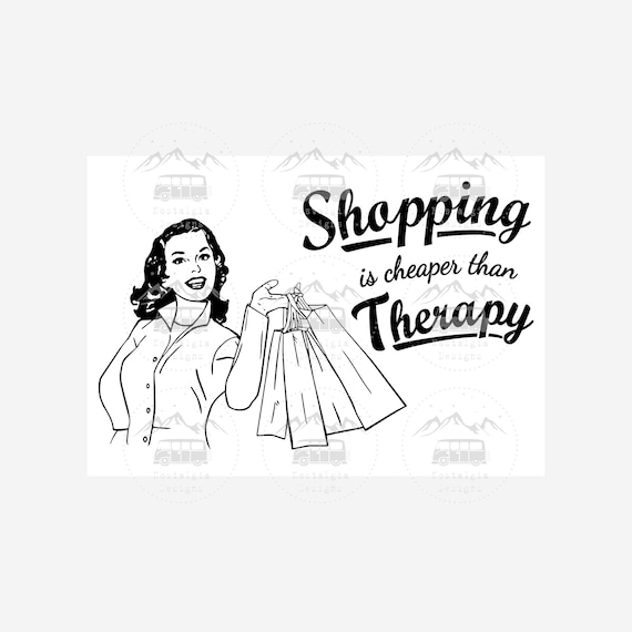 Le shopping, c'est mieux que la thérapie SVG, graphique de femme