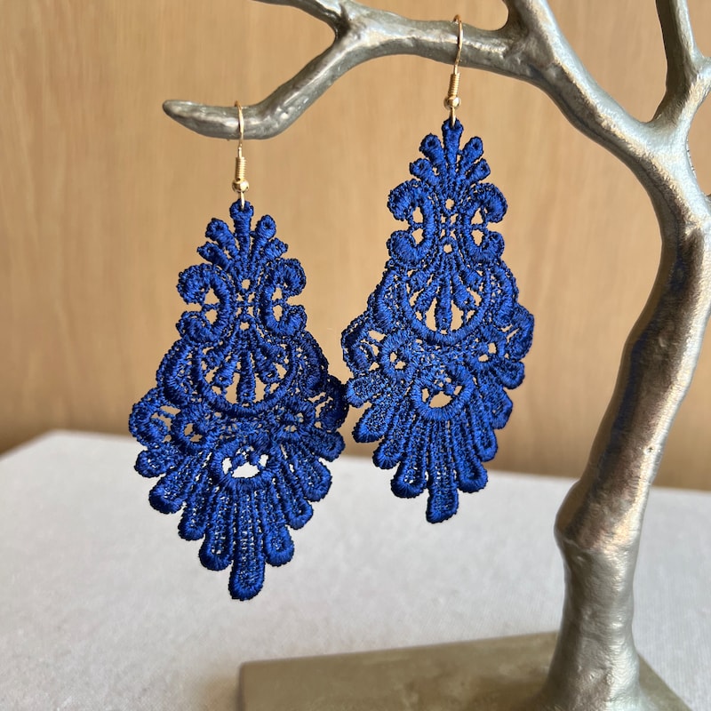 Blue Regalite Chunky Earrings main image 1
