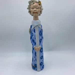 Christmas angel, woman statue, angel statue, statue with wings, ceramic angel