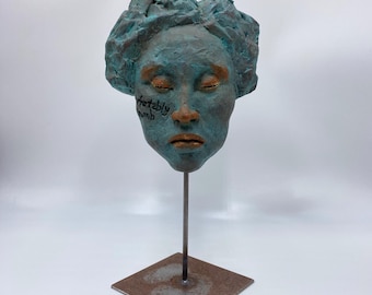masker, Comfortably Numb, masker met tekst, masker van klei
