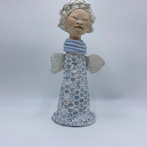 Christmas angel, woman statue, angel statue, statue with wings, ceramic angel