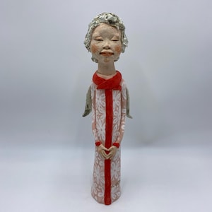 Christmas angel, woman statue, angel statue, statue with wings, ceramic angel
