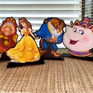 NEW Beauty and the Beast centerpieces, Belle, standees, table decor,party, birthday,theme, rose, cake topper, decorations, table, beast, cup