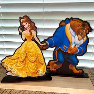 Beauty and the Beast centerpieces, party, Belle, standees, table decor, birthday, theme, cutouts, topper, decorations, table, beast