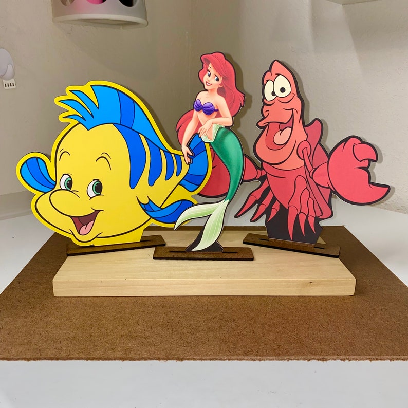 Little mermaid centerpiece, party, ariel, eric, triton, ursula, birthday, scuttlebutt, theme image 1