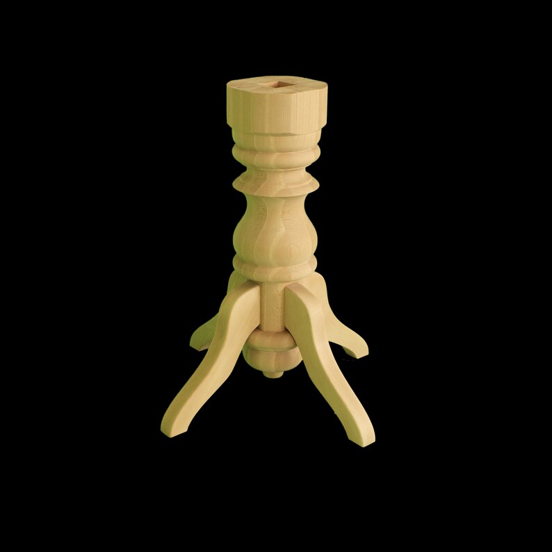 Wooden Table Base Unfinished Pedestal Leg Furniture For Etsy