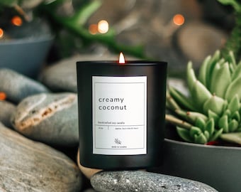 CREAMY COCONUT Soy Wax Candle Vegan Natural Essential Oil Candle Candle Spa Gift Box Summer Candle Gift For Her