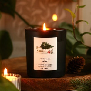 CHRISTMAS PINE Soy Candle Festive Gift for Her Christmas Gift Fir Candle Holiday Decor Spruce Candle Gift Box