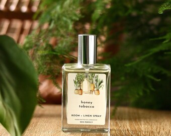 HONEY TOBACCO Room + Linen Spray 50ml Pillow Mist Home Fragrance New Home Gift Car Airfresehner Luxury Bedroom Spray Housewarming Gift