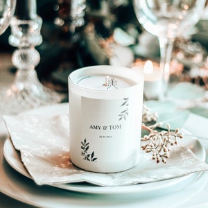 Personalized Candle Wedding Favour, Wedding Gifts for Guests, Rustic, Bohemian Wedding, Wedding Decor, Bridal Shower Favours, Party Favours
