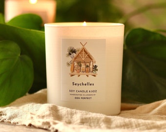 SEYCHELLES Soy Candle Vegan Natural Tropical Candle Gift For Her Beach Decor