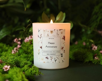 Happy Anniversary Soy Candle Gift For Her Gift For Him Large Scented Candle