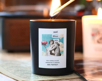 Valentines Retro Soy Candle Valentines Gift For Her Gift For Him Anniversary Candle