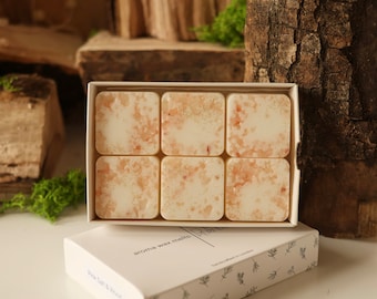 Cera de soja derretida con sal rosa y madera, natural, vegana, con fragancias fuertes para el hogar, aceites esenciales de aromaterapia, caja de regalo, regalos para ella