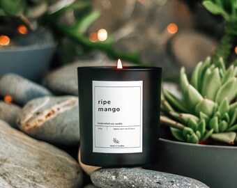 RIPE MANGO Soy Wax Candle Vegan Natural Tropical Candle Gift for Her Summer Home Decor