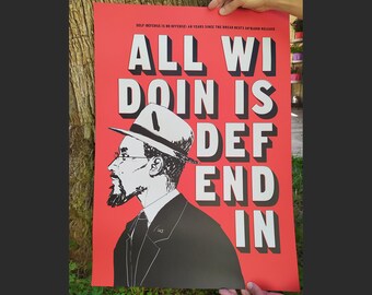 All Wi Doin is Defendin — Linton Kwesi Johnson / Silkscreen Poster (50x70xm)