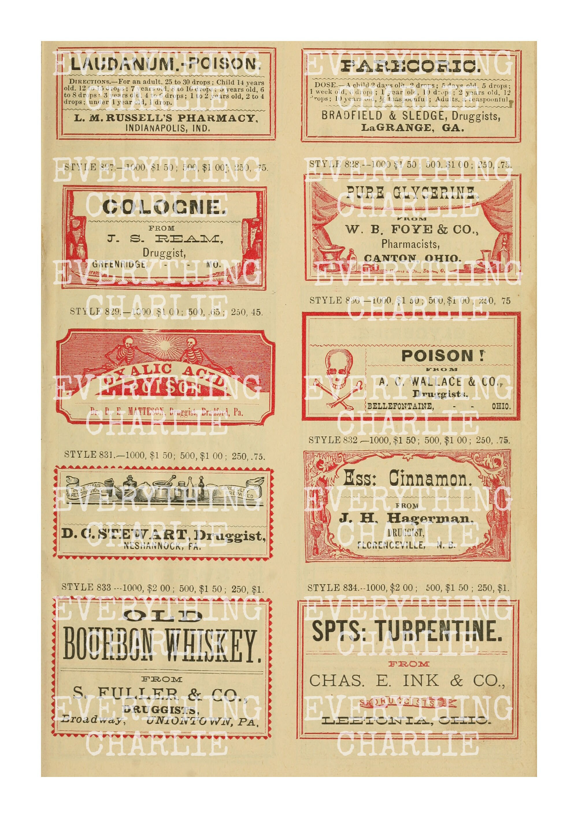Apothecary Labels, Printable Vintage Bottle Labels and Blank Labels for ...